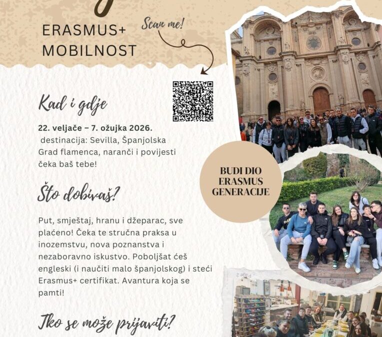 Natječaj za mobilnost učenika i nastavnika u Španjolsku u okviru Erasmus+ Programa KA1